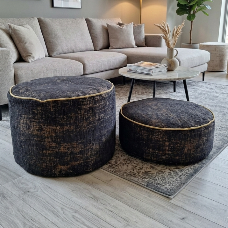 Luvoti černý pouf black fresco