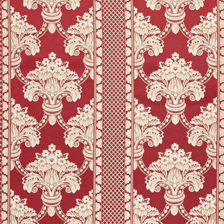 Zámecká látka Florence Stripes imperial red, Sarelli