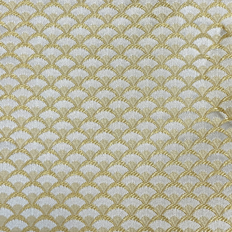 Zámecká látka Venice Geometric antique white, Sarelli