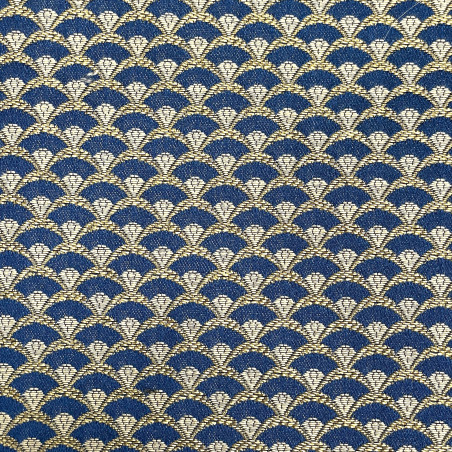 Zámecká látka Venice Geometric luxury blue, Sarelli