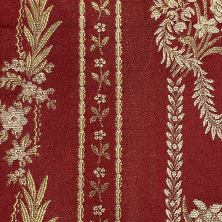 Zámecká látka Venice Stripes imperial red, Sarelli