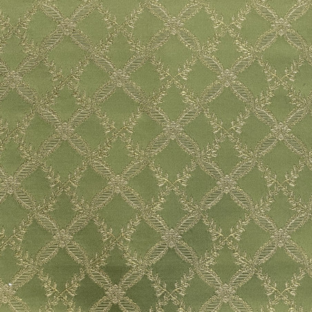 Zámecká látka Royal Rhombus emerald green, Sarelli