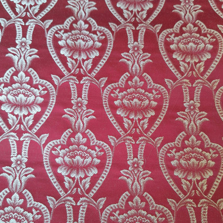 Zámecká látka Serenissima Flower ruby red, Sarelli